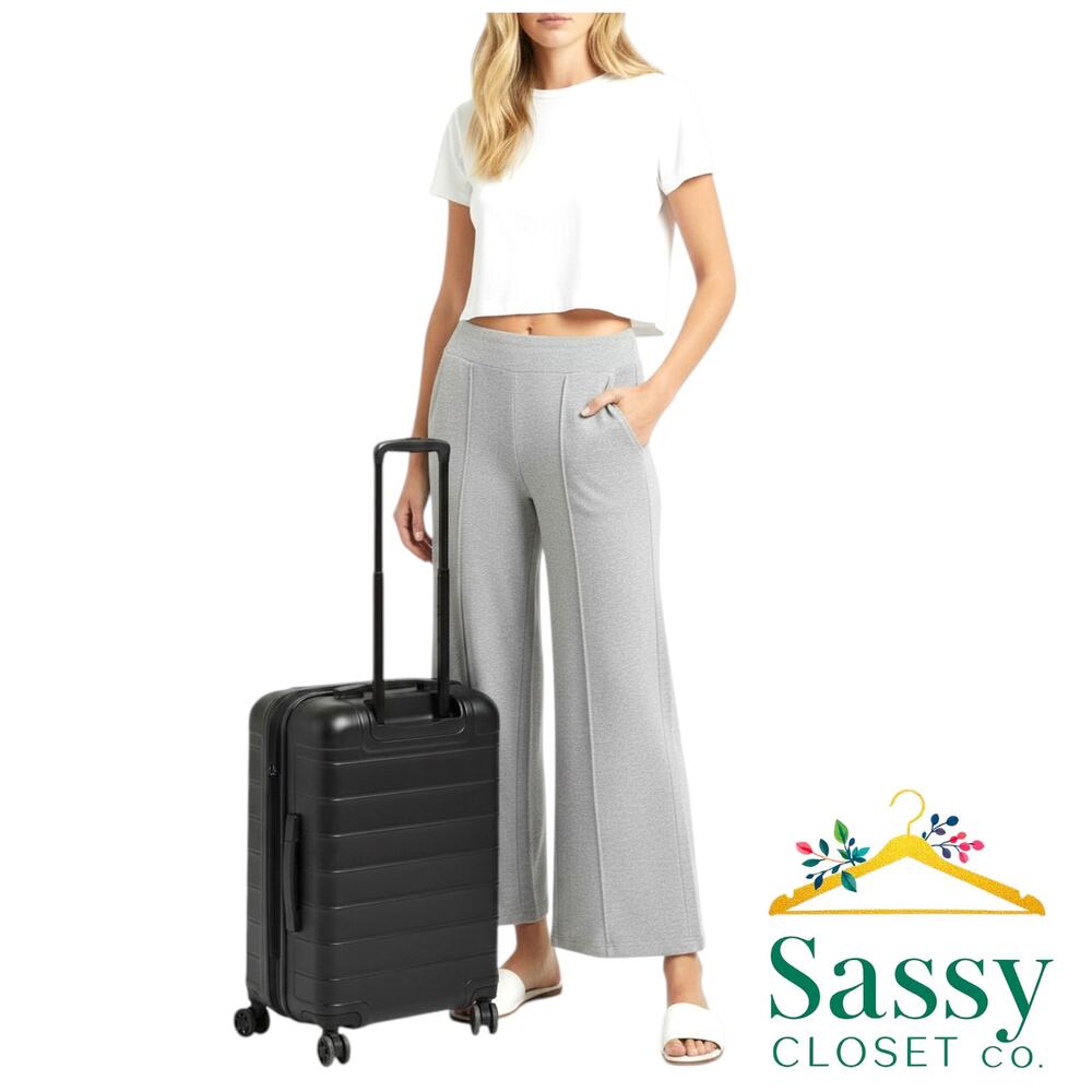 TOMMY BAHAMA Heather Gray Wide Leg Travel Pants XXS Knit Lounge EUC